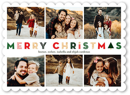 Decorative Display 5x7 White  Holiday Card