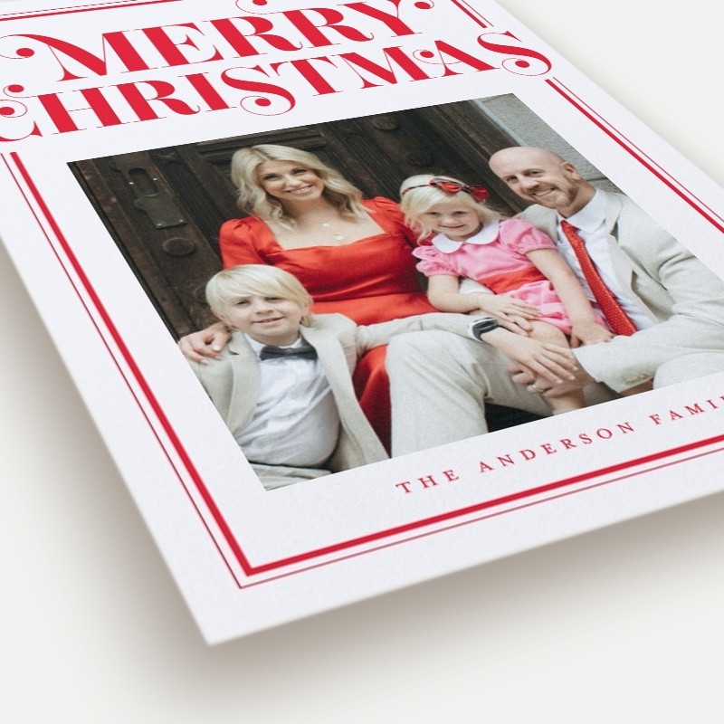 Curly Serif Border Holiday Card