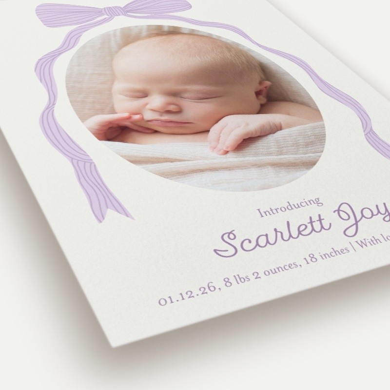 Sweet Bow Birth Announcement