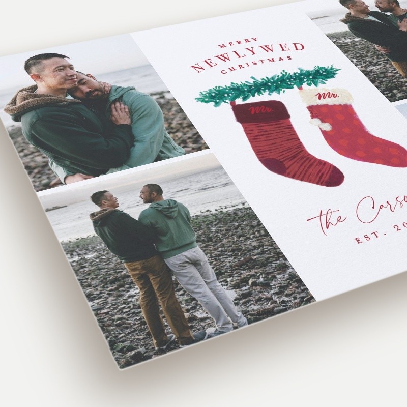 Newlywed Stockings Holiday Card