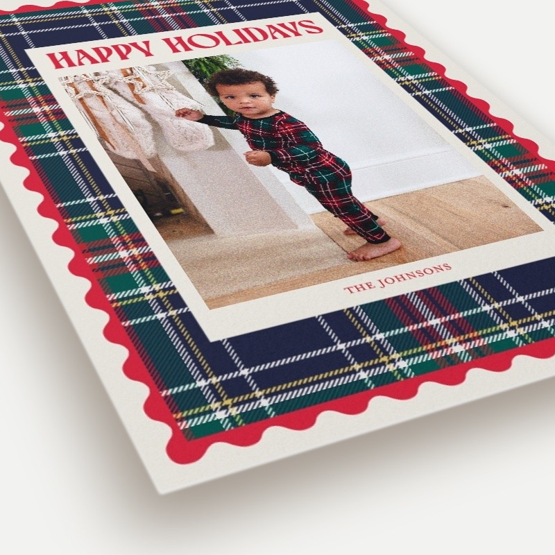 Little Sleepies Northern Night Plaid Holiday Card