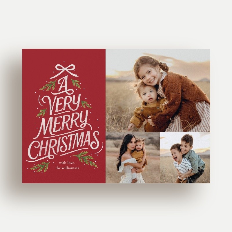 Typographic Tree Christmas Card