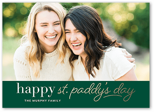 Lucky Script 5x7 Green  St. Patrick's Day Card