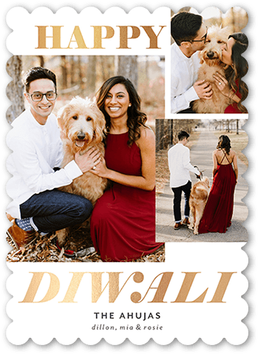 Illumined Sentiment 5x7 White  Diwali Card