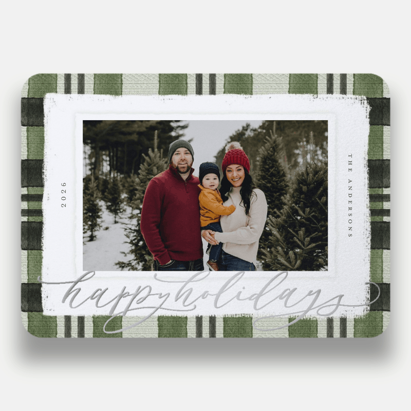 Signed Plaid Holiday Card