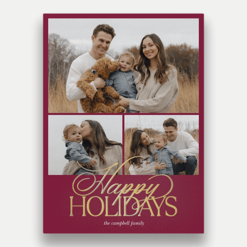 Elegant Trio Holiday Card