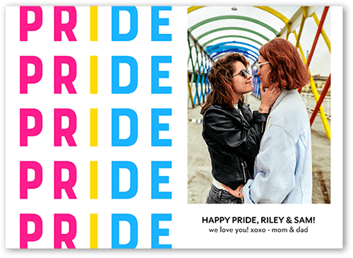 Pansexual Flag 5x7 White  Pride Card