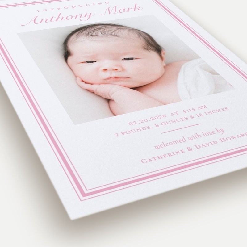 Classy Frame Birth Announcement
