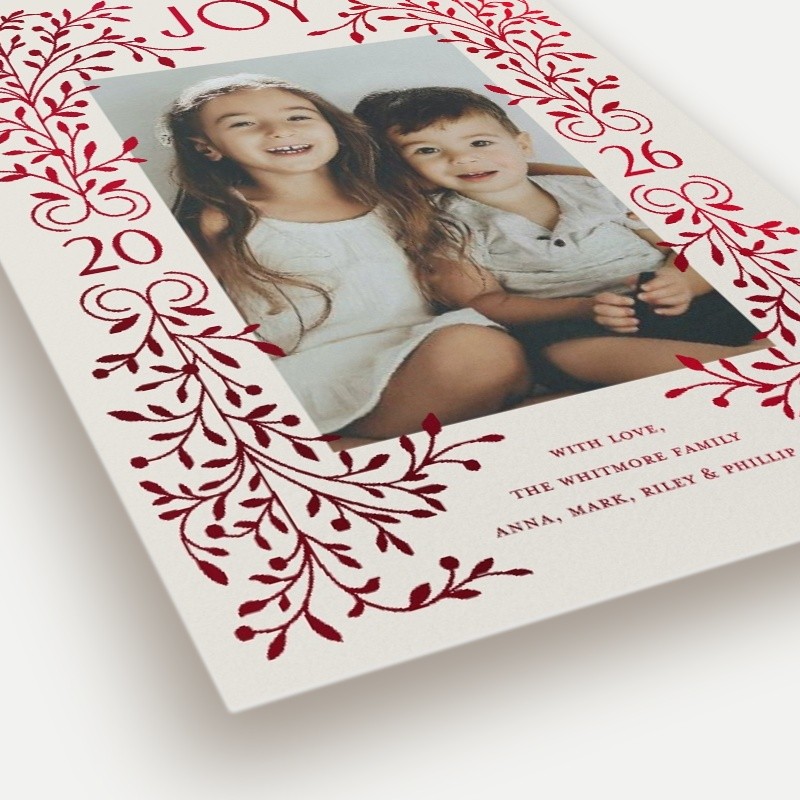 Foil Botanical Joy Holiday Card