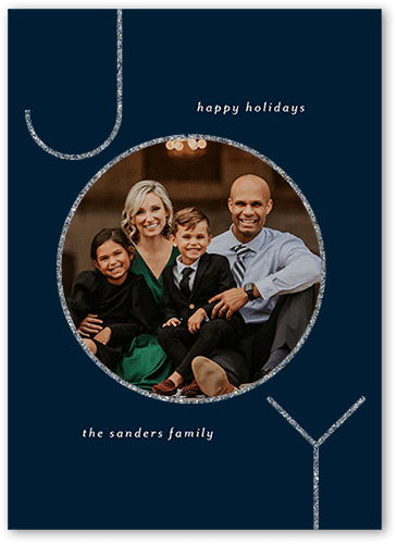 Minimal Delight 5x7 Blue  Holiday Card