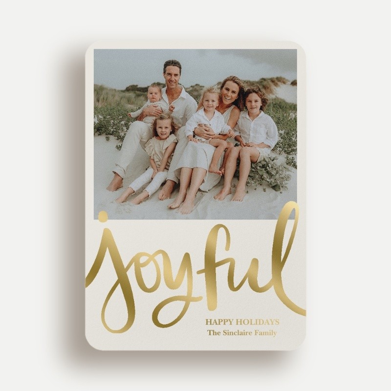 Brushed Joyful Holiday Card