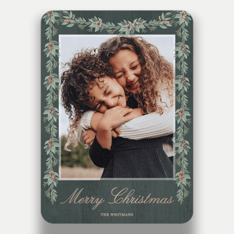 Berry Swag Holiday Card Berry Swag 5x7 Green Holiday Card