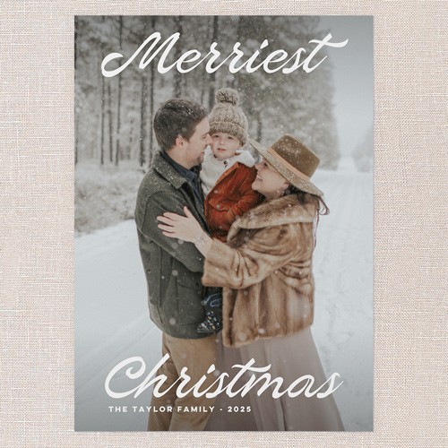 Retro Rave 5x7 White  Holiday Card