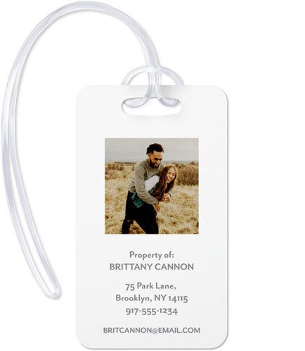 Modern Love Script 2x4 White  Luggage Tag