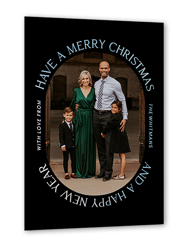 Wishes Around 5x7 Black  Holiday Card