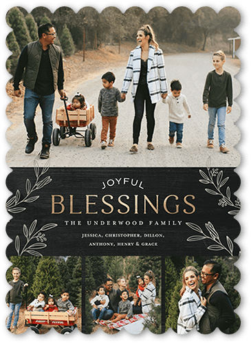 Traditional Timber 5x7 Black  Holiday Card