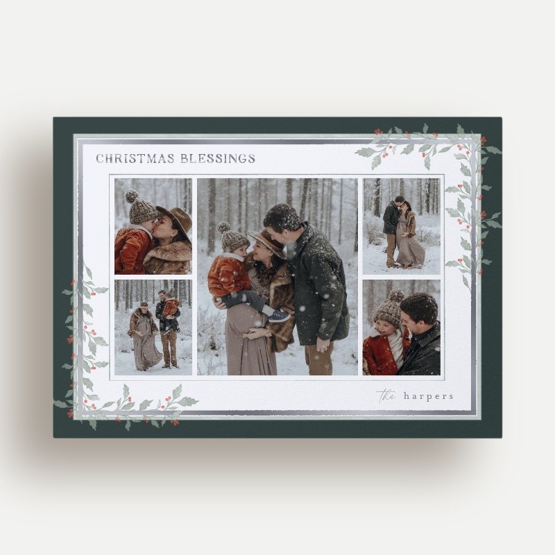 Custom Metallic Christmas Photo Cards