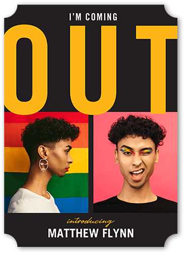 Coming Out 5x7 Gray  Pride Card