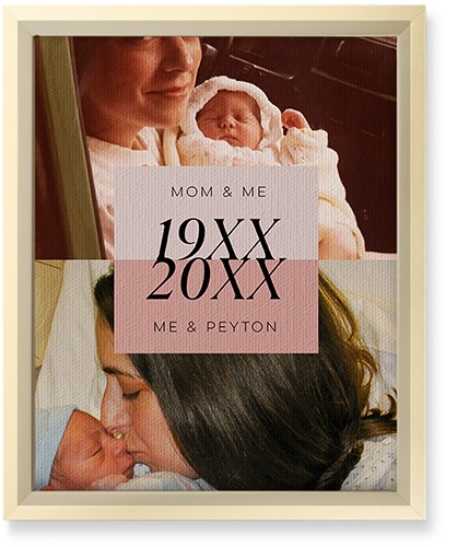 Then and Now 8x10 Pink  Canvas Print