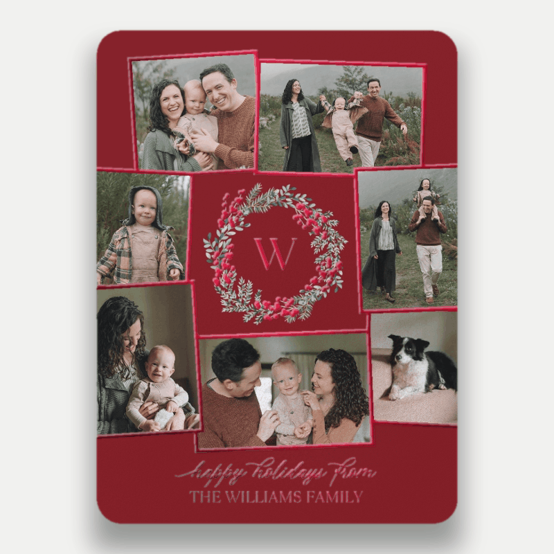 Wreath Monogram Holiday Card