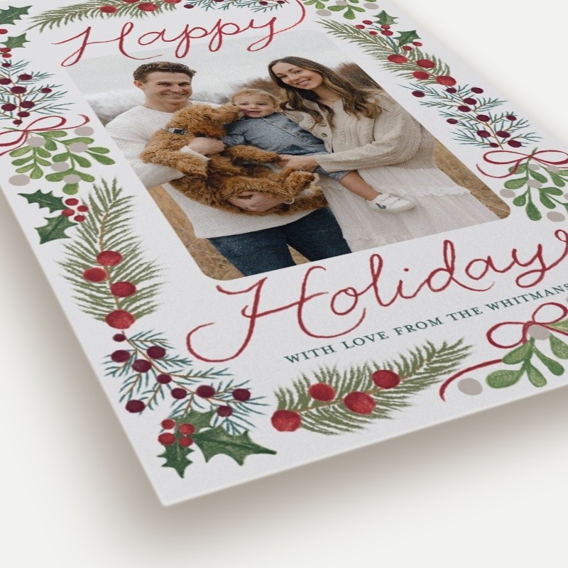 Holly Border Holiday Card