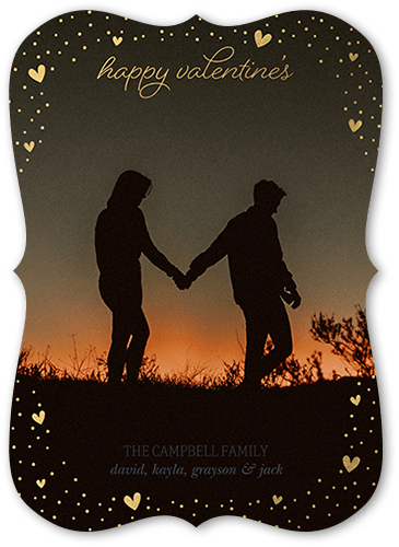 Heart Edge 5x7 White  Valentine's Day Card