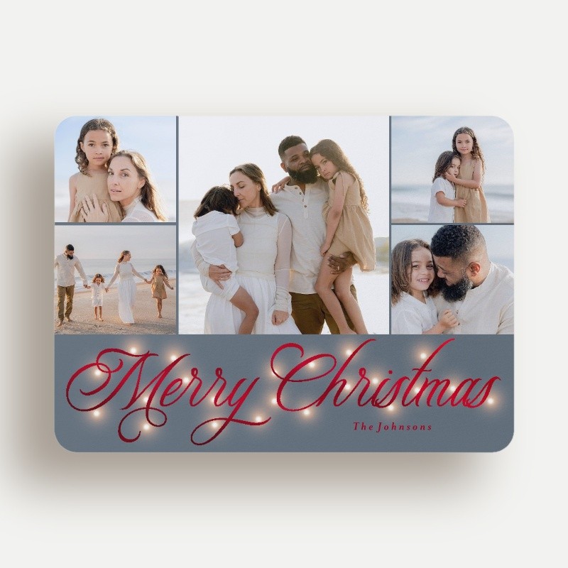 Glowing Flourish Holiday Card Glowing Flourish 6x8 Gray Holiday Card