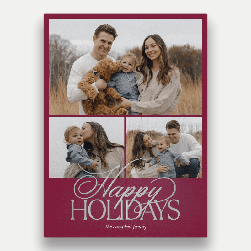Elegant Trio Holiday Card