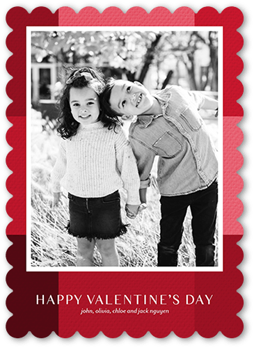 Love Stripes 5x7 Red  Valentine's Day Card