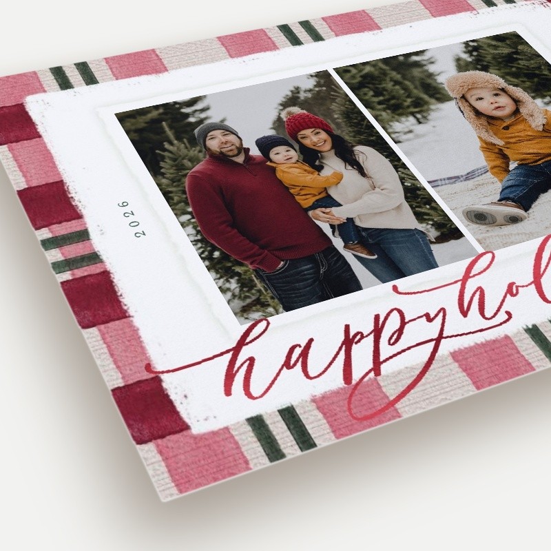 Signed Plaid Holiday Card