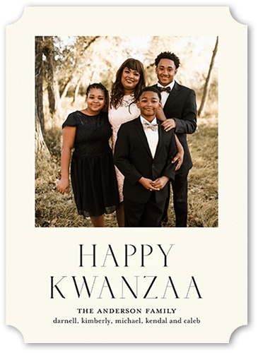 Simple Enjoyment 5x7 Beige  Kwanzaa Card