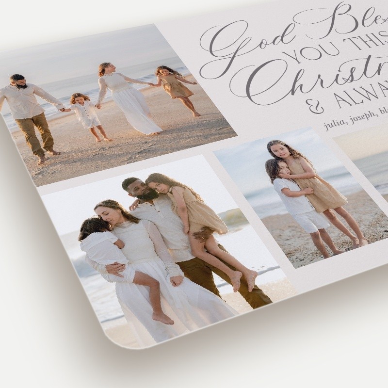 Blessed Script Religious Christmas Card