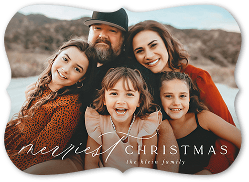 Mixed Type Footer 5x7 White  Holiday Card