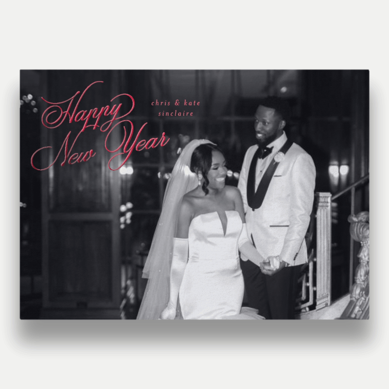 Sweeping Script Holiday Card