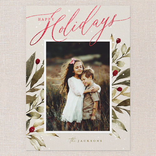 Custom Name Foil Holiday Cards