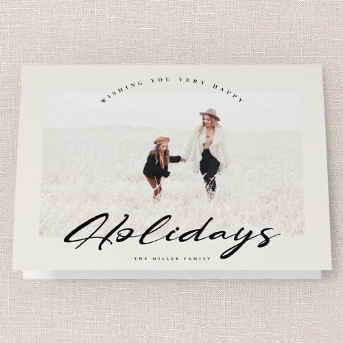 Smooth Signature 5x7 White  Holiday Card
