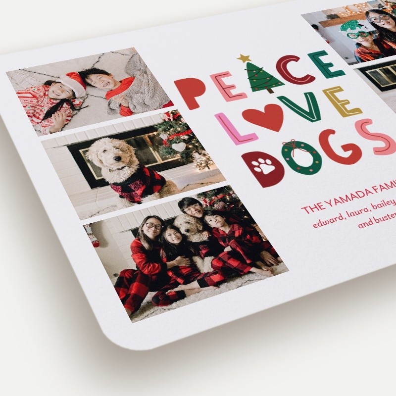 Peace Love Dogs Holiday Card