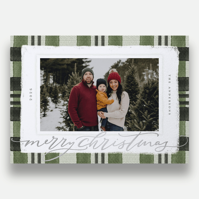 Signed Plaid Holiday Card