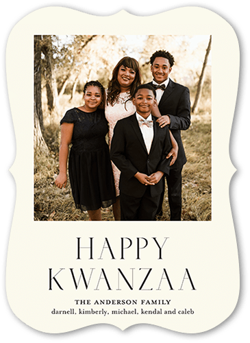 Simple Enjoyment 5x7 Beige  Kwanzaa Card