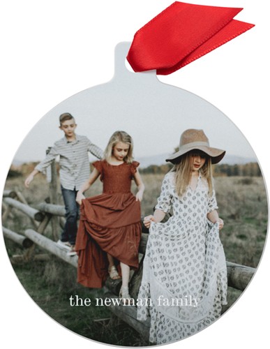 Textured Greetings 3.25x3.25 White  Metal Ornament