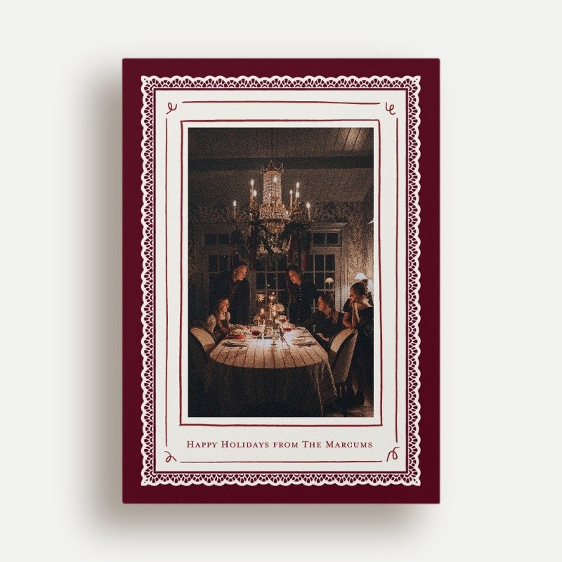 Chris Loves Julia Whimsical Lace Holiday Card