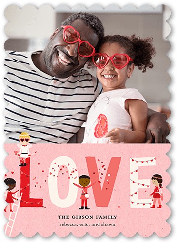 Cupid Decor 5x7 Pink  Valentine's Day Card