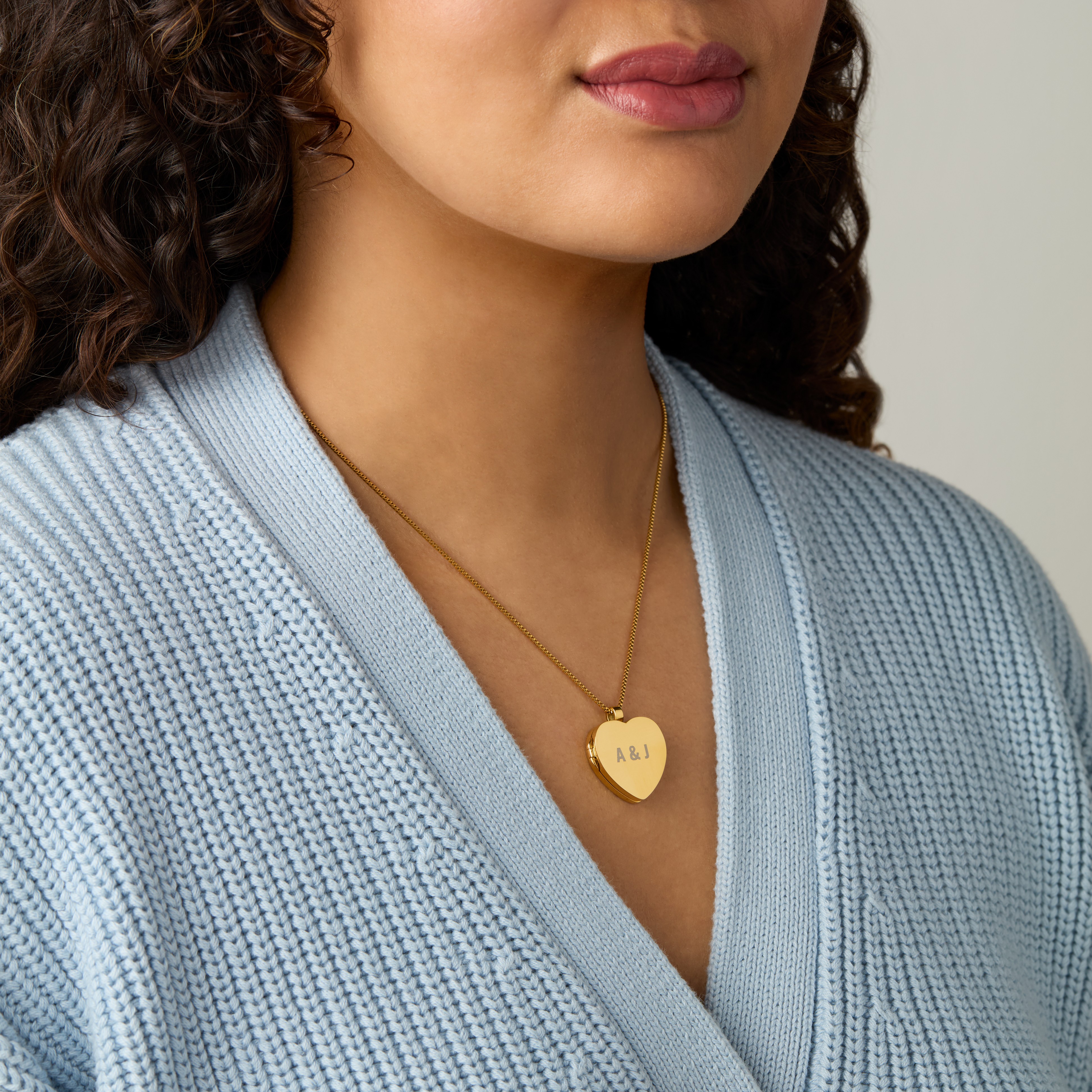 Classic Date Locket Necklace Classic Date 25mm x 25mm Gray Locket Necklace