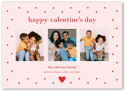 Dotted Affection 5x7 Beige  Valentine's Day Card