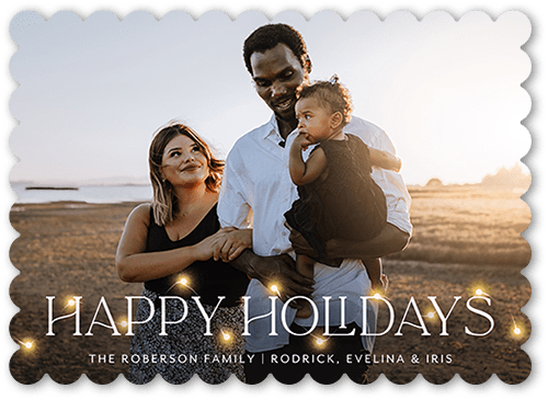 Sporadic Lights 5x7 White  Holiday Card