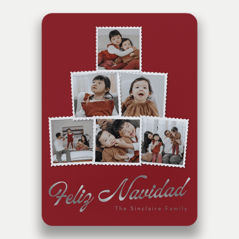 Photo Tree Stack Holiday Card