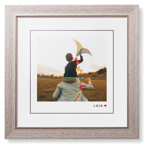 Framed Prints: Modern Love Heart Portrait Rustic Modern Frame White Top Mat Black Bottom Mat 12x12 White 1 Photo Shutterfly