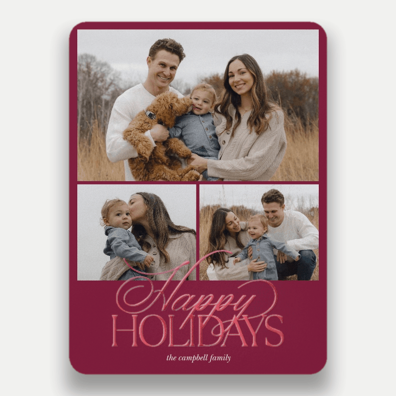Elegant Trio Holiday Card