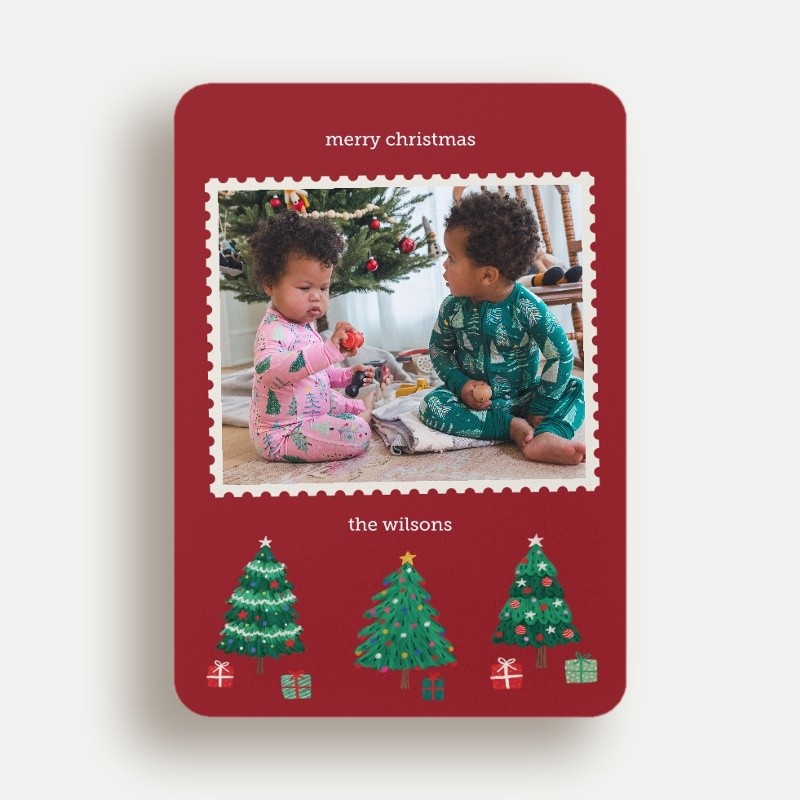 Little Sleepies Joyful Traditions Crimson Holiday Card