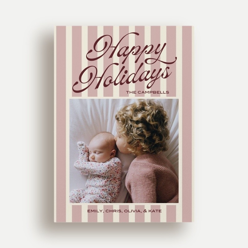 Retro Stripes Holiday Card
